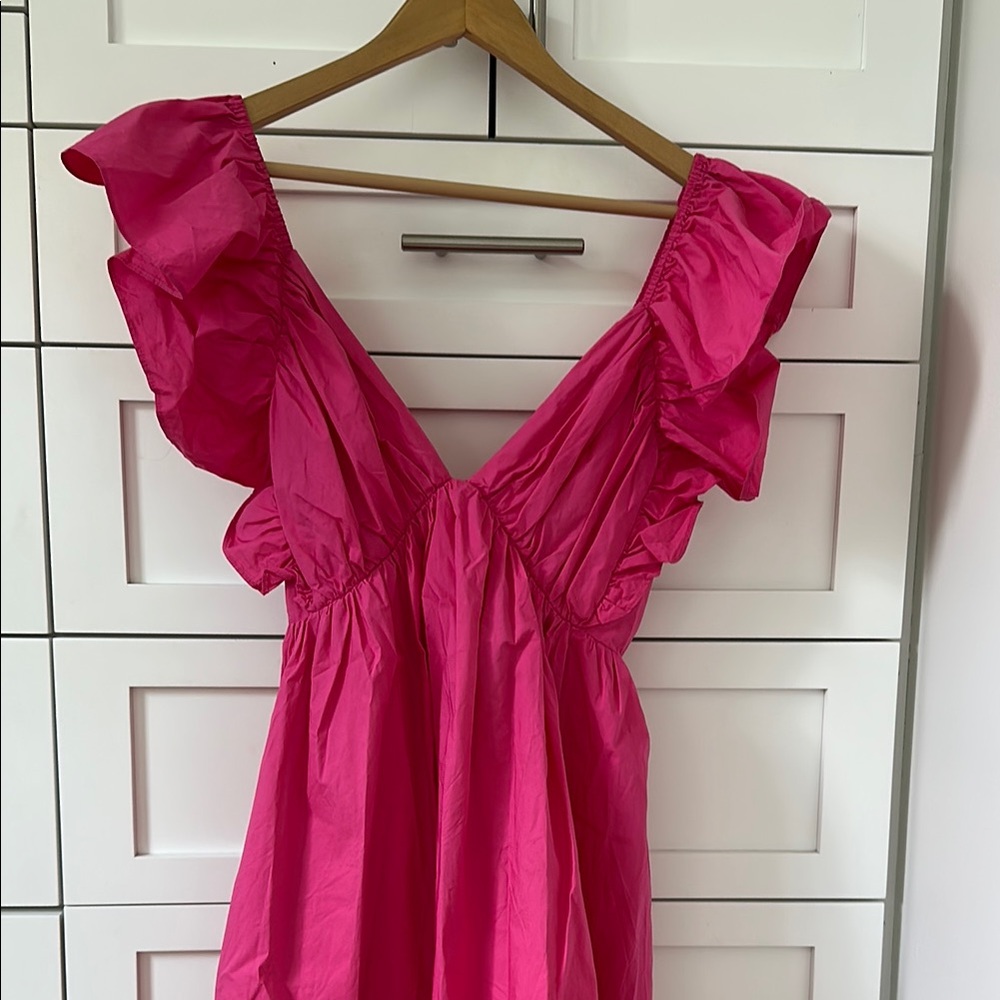 NWT Showpo Vibrant Pink Ruffle Dress